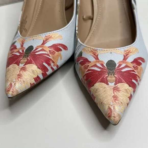 Marc Fisher Arlene Pointy Toe Pumps Kitten Heels Floral Shoes Size 6 - Picture 6 of 9